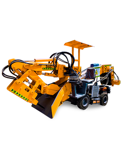 MUCKING LOADER BULL 50 M3/H CON MARTILLO HIDRÁULICO Y FAJA PLEGABLE